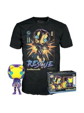 Funko POP & TEE: Marvel Blacklight- Rescue XL, Multicolor